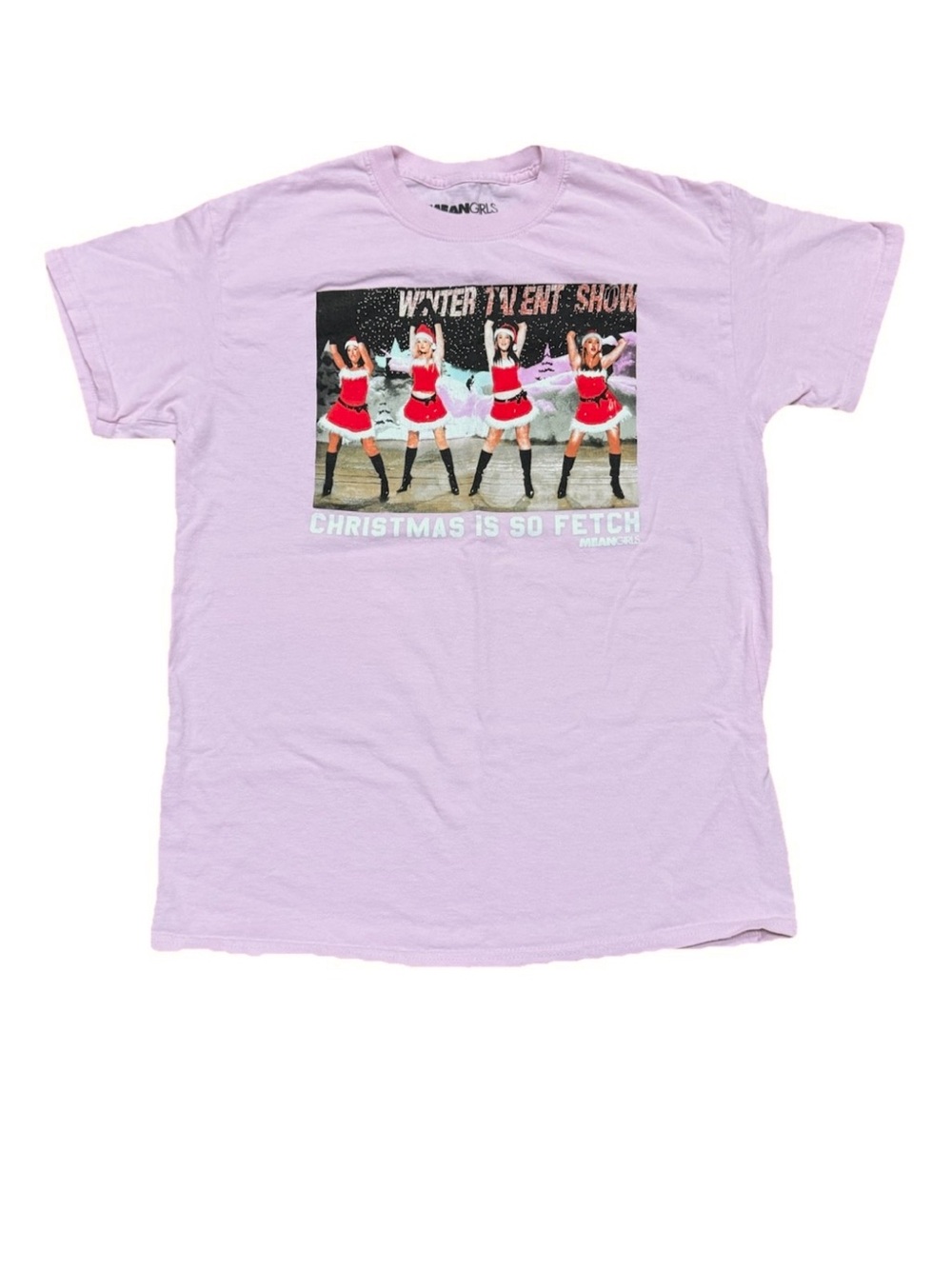 Mean Girl ‘Christmas Is So Fetch’ Graphic T-Shirt Women’s Size Medium Pink